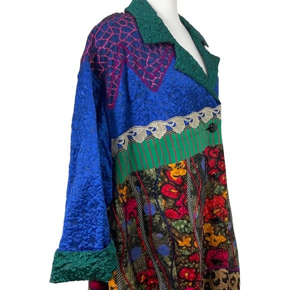 Koos Van Den Akker Couture Mix Art Print Patch Oversized Jacket Womens XXL - Picture 11 of 11